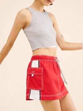 NWT Pilcro x Anthropologie Red Board Mini Skirt Women's  Beach cargo XL